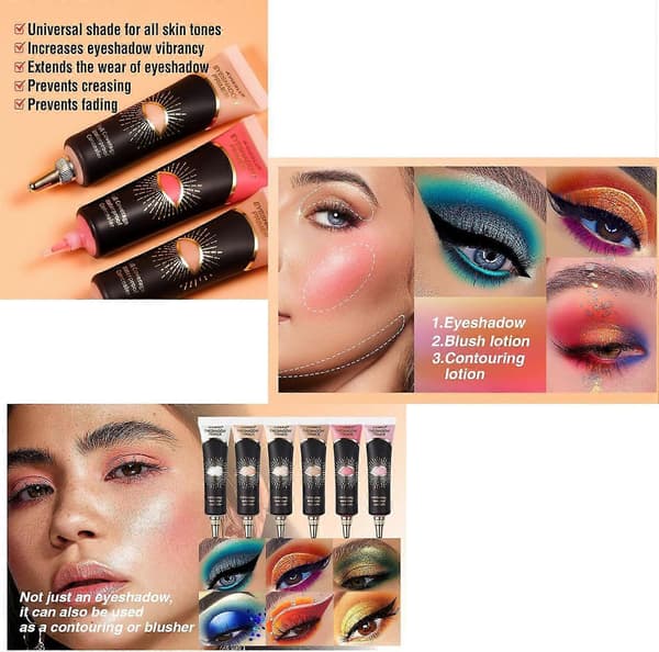 6 st ögonskuggsprimer, ögonskuggsbas krämbas för ögonskugga concealer concealer ögonbas