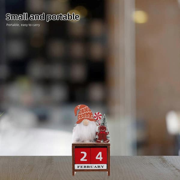 Julefest Blok-kalender Træ Skrivebordskalender til Påmindelse