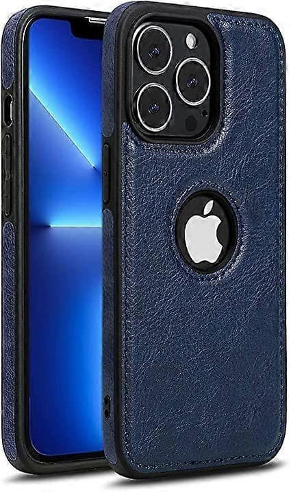 Compatible with iPhone 13 Pro Case Premium Leather TPU Hybrid Shell Cover (blue)