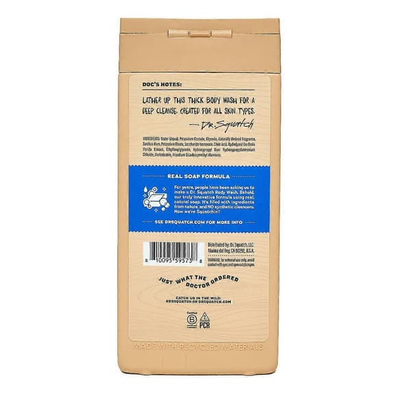 Dr. Squatch kroppsvask for menn, ikke-eksfolierende - Fresh Falls - 414 ml
