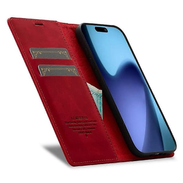 LC.IMEEKE kompatibel för iPhone 17 Air Case Plånbok Microfiber Läder Telefonskydd