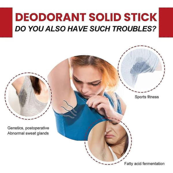 Deodorant Solid Stick, Ren Underarm Odör Kroppsodör Svett Sommar Uppfriskande Lätt Doft Varaktig Vård