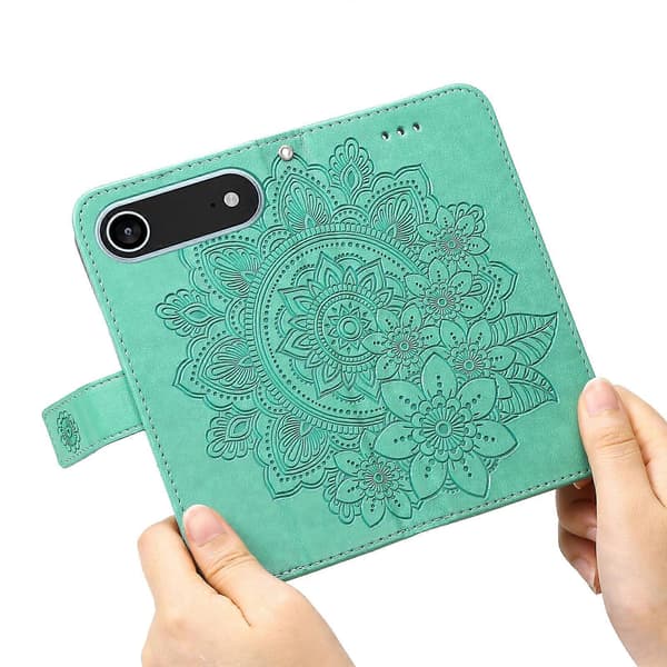 Compatible For iPhone 17 Air Case Floral Pattern PU Leather Wallet Stand Phone Cover