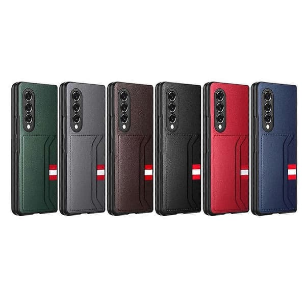 Til Samsung Galaxy Z Fold4 Litchy Tekstur Blødt Mikrofiber Foldbart Telefoncover