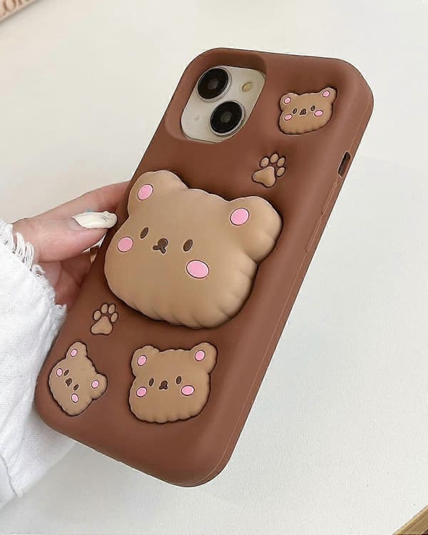 3D bamse-telefoncover til iPhone 16 Pro Max (med udtrækkelig telefon