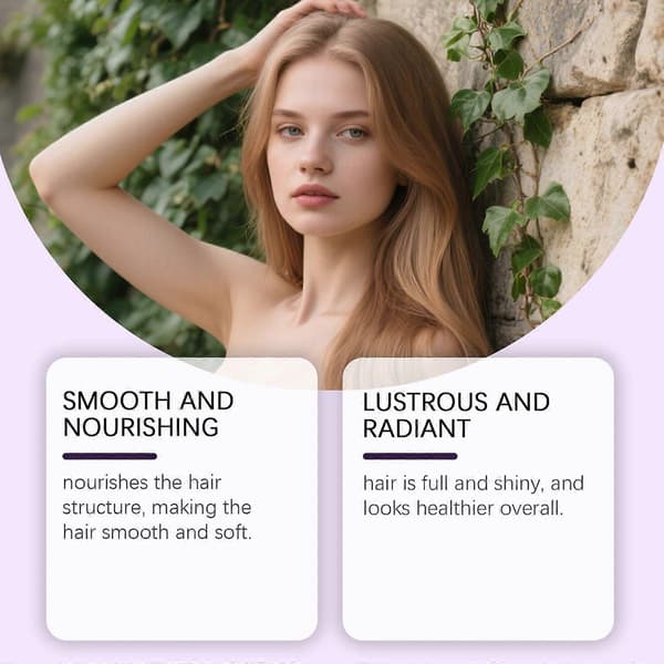 Hoegoa Lilla Keratin Hårmaske Nærer, Lysner, Efterlader Duft, Blødgør, Glatter Og Krøller Hår