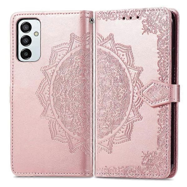 För Samsung Galaxy M23 Mandala Flower Präglat Läderfodral