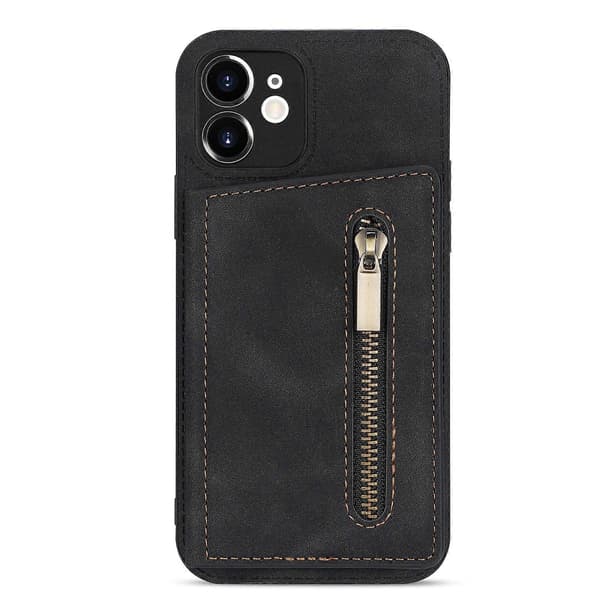 Til iPhone 12 Lynlås Kortholder Telefoncover