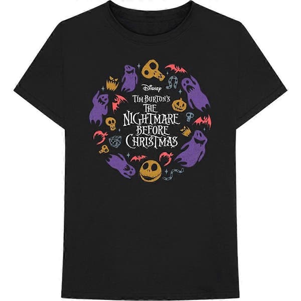 Nightmare Before Christmas Unisex Voksen Flight Karakterer Bomull T-skjorte