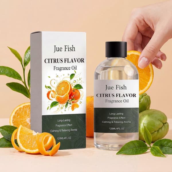 120 ml sitrusduftolje for diffusere, langvarig aromaterapi eterisk olje, beroligende og forfriskende hjemmeduftolje for luftfrisking