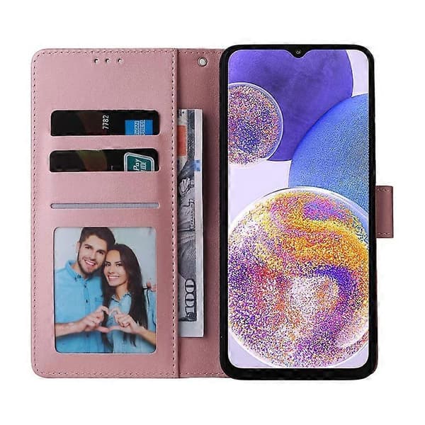 För Samsung Galaxy A23 Marmor Bronzing Sömnad Läder Telefonfodral