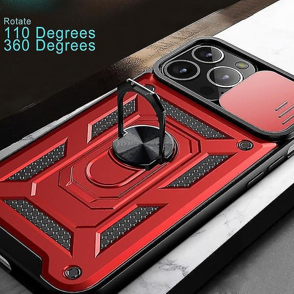 För Iphone 13 Pro Skjutbart Kameraskydd Design Tpu+pc Skyddsfodral (svart)