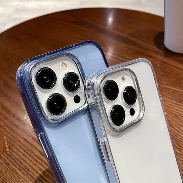 For iPhone 13 Pro Klart Telefondeksel Linserammebeskyttelse PC + TPU Støtsikkert Deksel