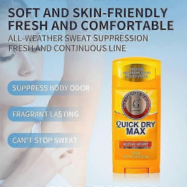 UltraMax, Solid AntiperspirantDeodorant, Parfymefri, Tørr og velduftende, lukt under armene, fjerner kroppslukt