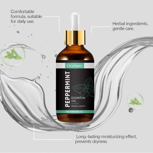 Aromaterapi peppermynte eterisk olje, høykvalitets peppermynteolje eterisk olje for diffuser, hårpleie, hudpleie, såpe og lysstøping