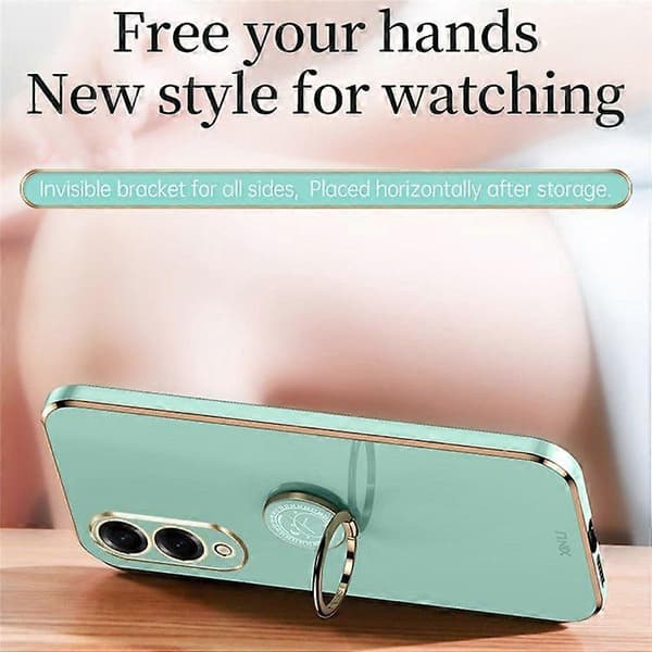 Til Samsung Galaxy S25 Edge-deksel Ring Kickstand Galvaniserende TPU-telefondeksel