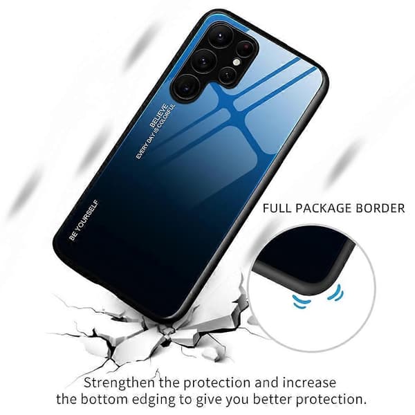 Til Samsung Galaxy S23 Ultra 5G Gradient Color Glass Phone Case