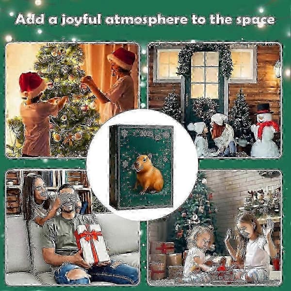 24-dagers julekalender med mini-akrylanheng - Festlig julepynt for Capybara-fans