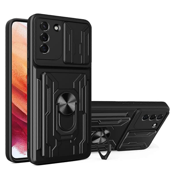 För Samsung Galaxy S21 5G Skjutbart Camshield Kort Telefonfodral