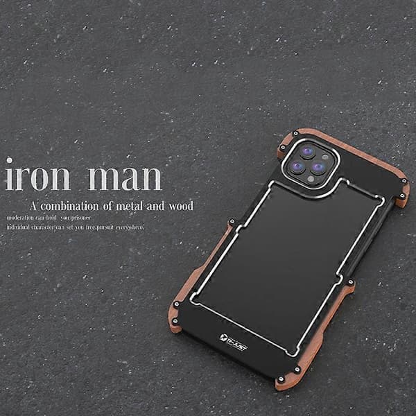 Metalli + puukotelo iPhone 13 Prolle