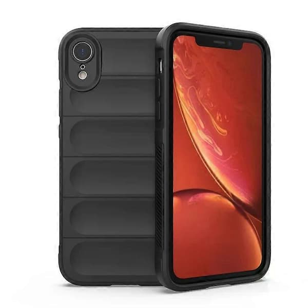 iPhone XR Cover-Magic Shield TPU & Flanell, Sort-Sort