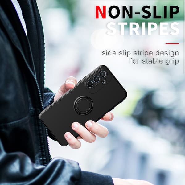 Til Samsung Galaxy S25 silikondeksel med stroppringstativ telefondeksel