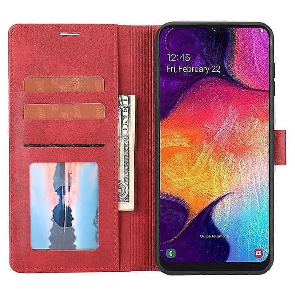 Til Samsung Galaxy A70 Klassisk Pung Flip Læder Telefonetui
