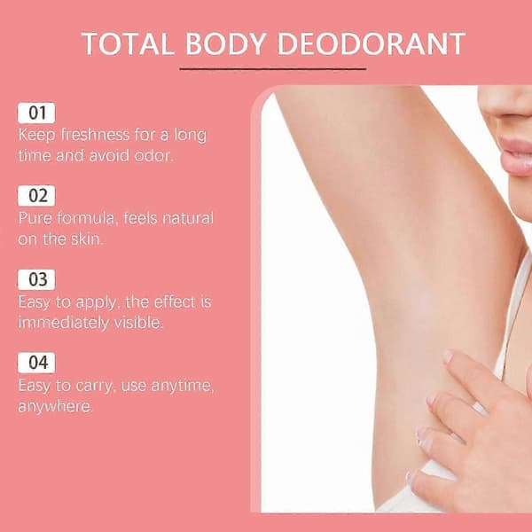 Mandarinkroppsdeodorant - Solid helkroppsdeodorantstift - 72 timers luktkontroll - Aluminiumfri, bakepulverfri og hudvennlig