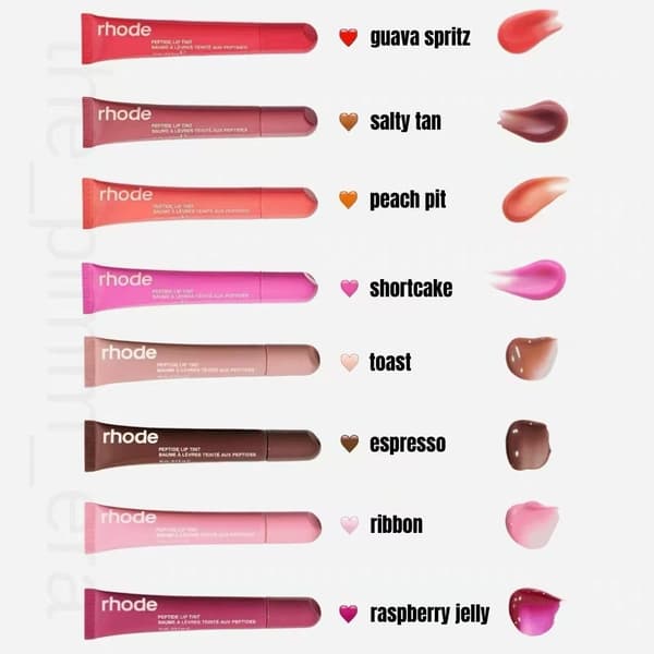 8 farver Rhode Lip Gloss Peptid Læbebehandling Salty Tan Ny (8 stk)