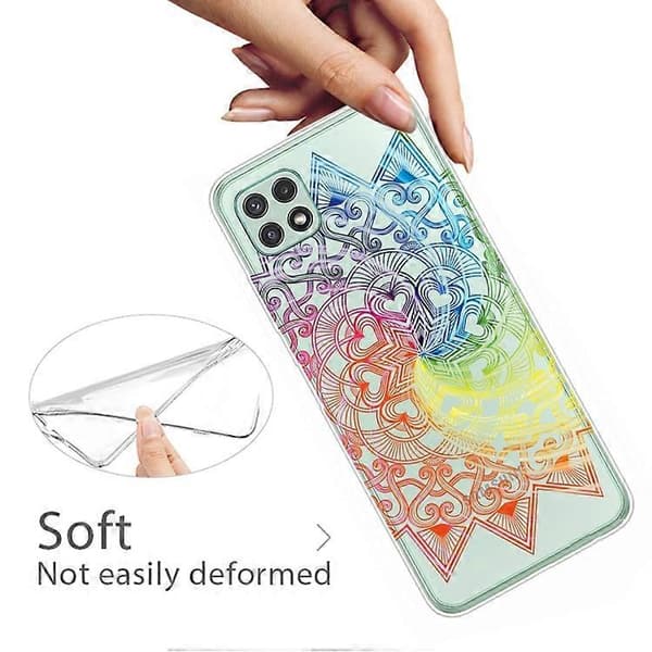 För Samsung Galaxy A22 5G Gradient Lace Transparent TPU Phone Case