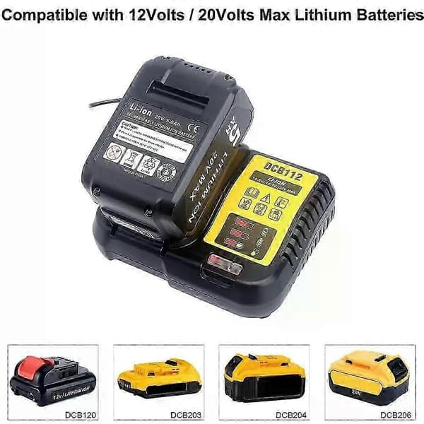 DCB112 Litium Batterilader (Plast) 18V/20V Strømverktøyadapter Omformer Base Batteriadapter