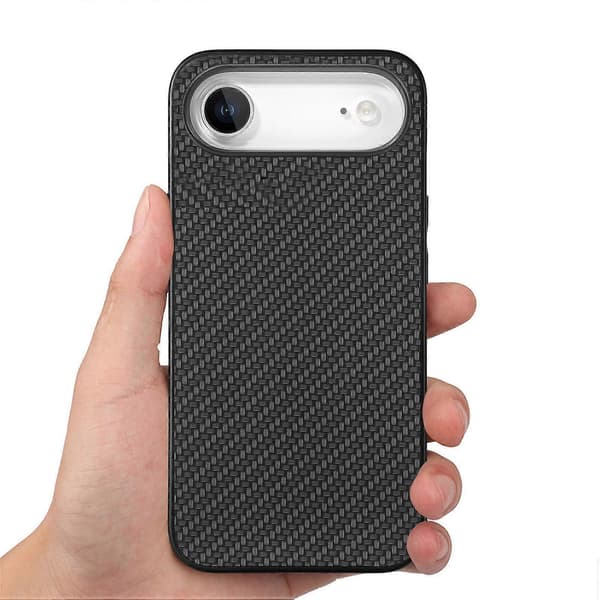 Kompatibel med iPhone 17 Air Case Kolfibertextur PU + PC + TPU Telefon Baksida