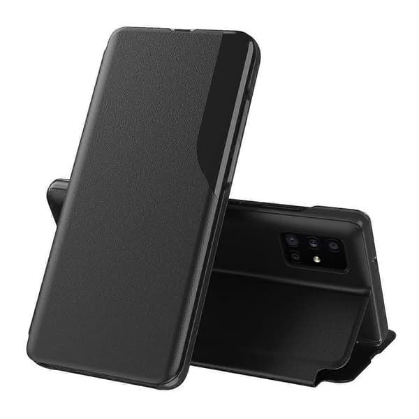 Samsung Galaxy A32 5G Attraction Flip Holder -nahkakotelo (musta)