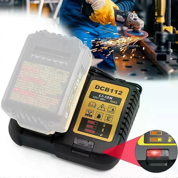 DCB112 Litium Batterilader Plast 18V 20V Verktøyadapter Omformer Base Batteriadapter