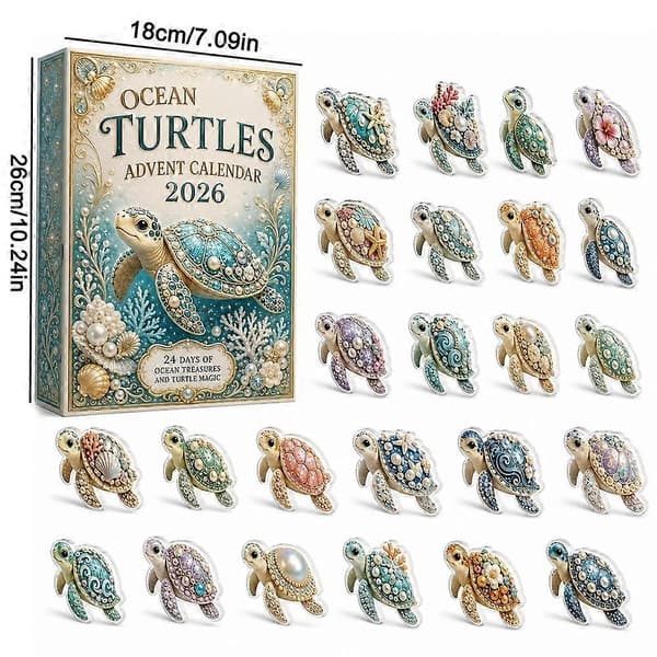 Pearl Turtle Julekalender - Festlig nedtelling til jul, plassbesparende