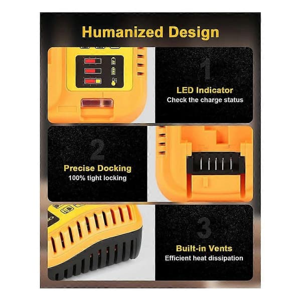DCB112 Batterilader Erstatning for Dewalt Batterilader for Dewalt 12V 20V Maks Litiumbatteri EU-plugg