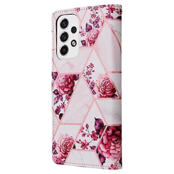 För Samsung Galaxy A23 Marmor Bronzing Sömnad Läder Telefonfodral