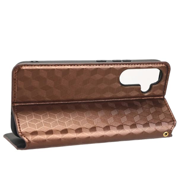 För Samsung Galaxy A54 5G Flip Phone Case Rhombus Pattern Pressed PU Leather Fold Phone Case