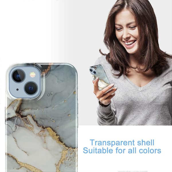 För iPhone 14 Marmormönster IMD-telefonfodral