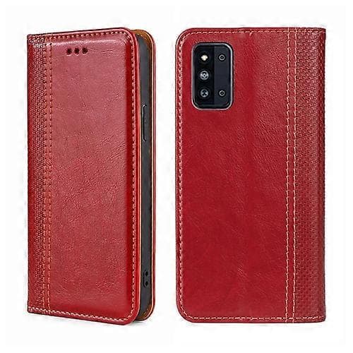 For Samsung Galaxy F52 5G Grid Texture Magnetic Flip Leather Phone Case