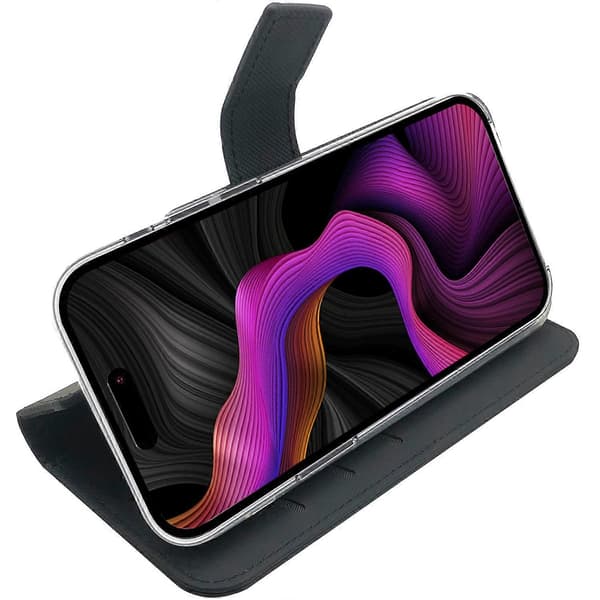 Wally Plånboksfodral iPhone 15 Plus Svart