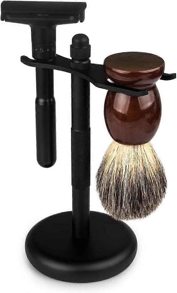 Forkromet skraber- og børsteholder passer til alt dit barbergrej (1 stk, sort)