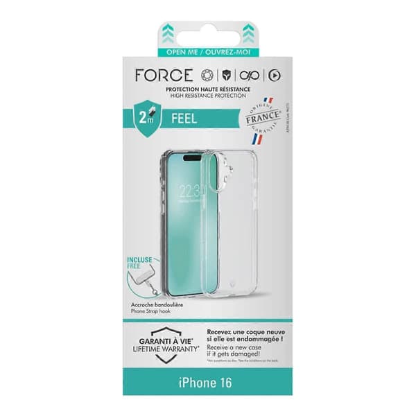 Skyddsfodral för iPhone 16 Förstärkt, Transparent