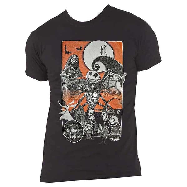 Nightmare Before Christmas T-shirt med dekoreret orange måne