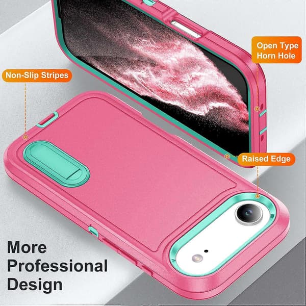 Til iPhone 17 Air-deksel Stativ Telefonbeskyttelse PC Silikon EVA 3-i-1 Design
