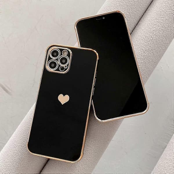 Kompatibel med iPhone 13 Pro-deksel Søt plating Kjærlighetshjertemønster Sideprintdeksel