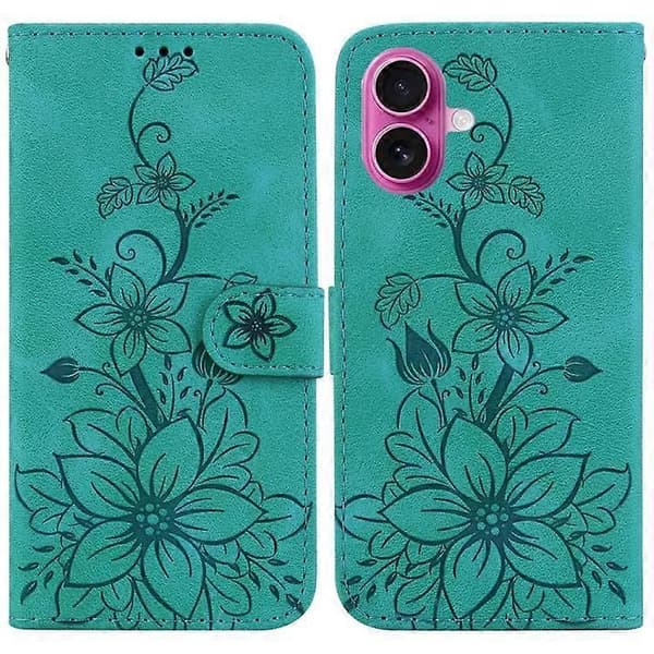 iPhone 17 Lily preget skinntelefondeksel