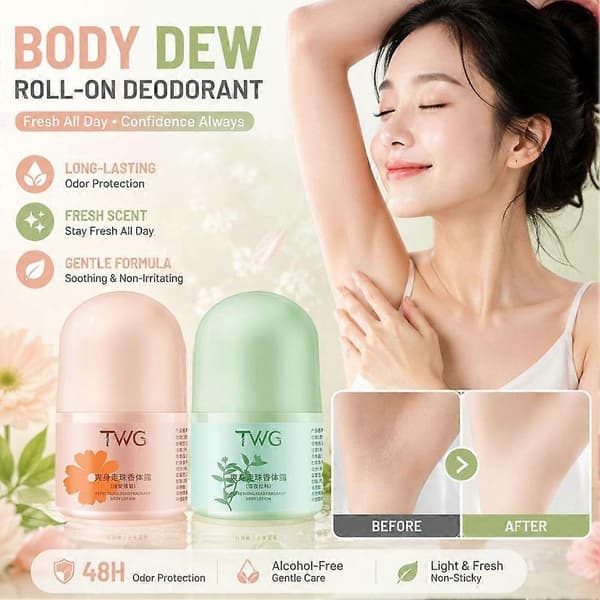 TWG Roll On Deodorant - 12 timers duft, ikke-klæbrig, 30 ml