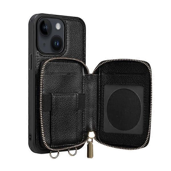 Til iPhone 15 Lynlås Kortplads Telefoncover