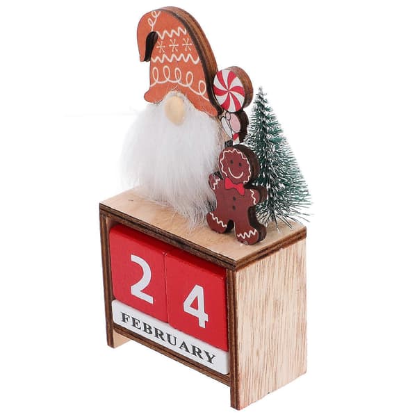 Julefest Blok-kalender Træ Skrivebordskalender til Påmindelse